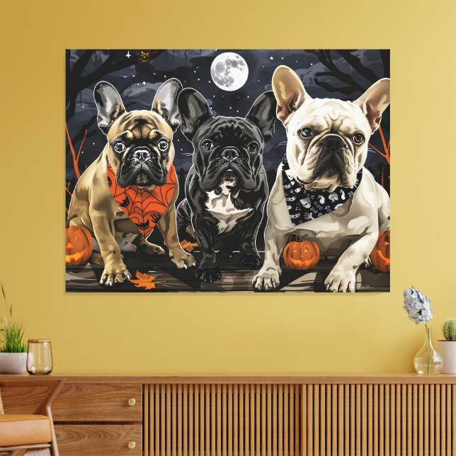 French Bulldog Halloween Spooky Canvas Print (Insitu(LivingRoom))