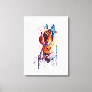 French Bulldog Hand Drawing Art Gift Canvas Print