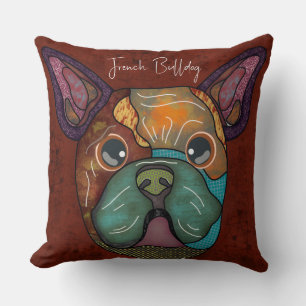 French Bulldog hand-painted Throw Pillow