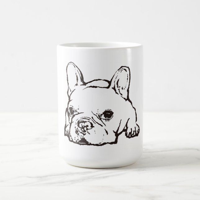 French Bulldog Handwritten Illustration  CoffeeMug Coffee Mug (Center)