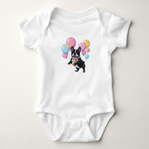 French Bulldog Happy Day Französische Bulldogge Baby Bodysuit