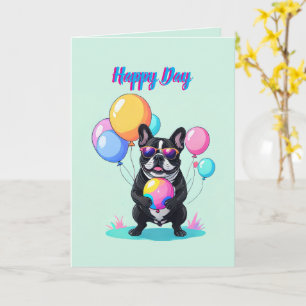 French Bulldog Happy Day Französische Bulldogge  Card