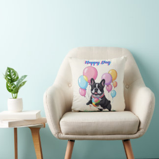 French Bulldog Happy Day Französische Bulldogge Cushion
