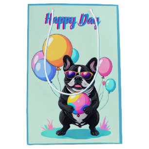 French Bulldog Happy Day Französische Bulldogge Medium Gift Bag