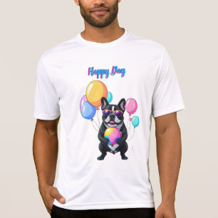 French Bulldog Happy Day Französische Bulldogge T-Shirt