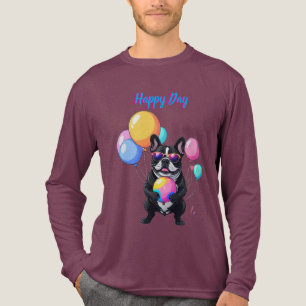 French Bulldog Happy Day Französische Bulldogge  Tri-Blend Shirt