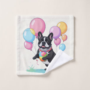 French Bulldog Happy Day Französische Bulldogge Wash Cloth
