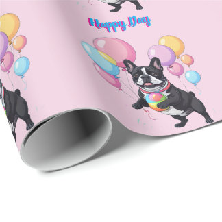 French Bulldog Happy Day Französische Bulldogge Wrapping Paper