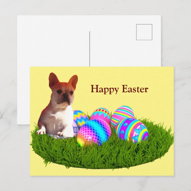 French Bulldog Happy Easter French Bulldog Holiday Postcard (Front/Back)