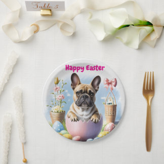 French Bulldog Happy Easter French Bulldog Paper Plate