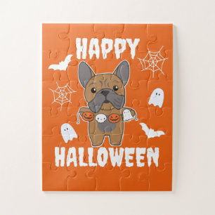 French Bulldog Happy Halloween Dog Costume Jigsaw Puzzle