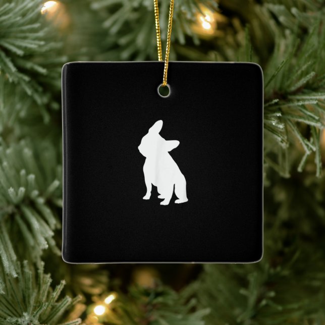 French Bulldog Head Tilt Apparel, Frenchie Head Ceramic Ornament (Tree)