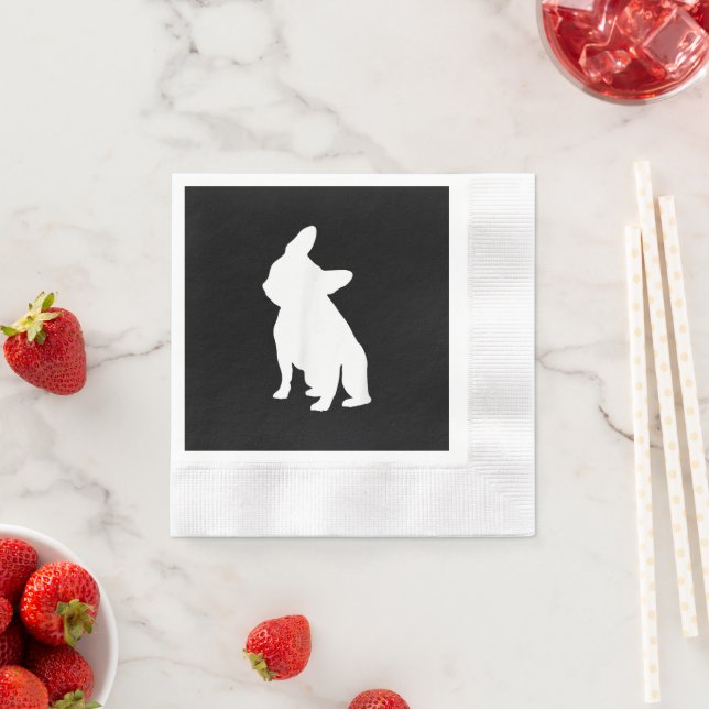 French Bulldog Head Tilt Apparel, Frenchie Head Napkin (Insitu)