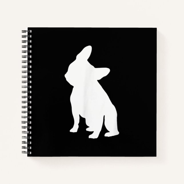 French Bulldog Head Tilt Apparel, Frenchie Head Notebook (Front)