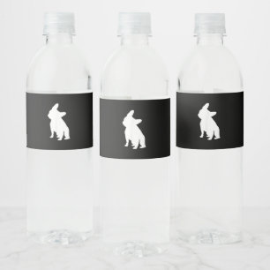 French Bulldog Head Tilt Apparel, Frenchie Head Water Bottle Label