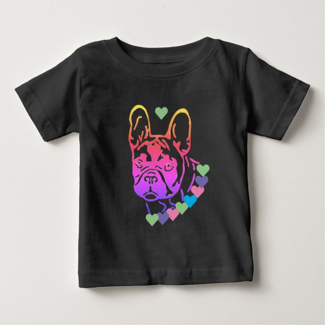 French Bulldog Heart Collar French Bulldog Baby T-Shirt (Front)