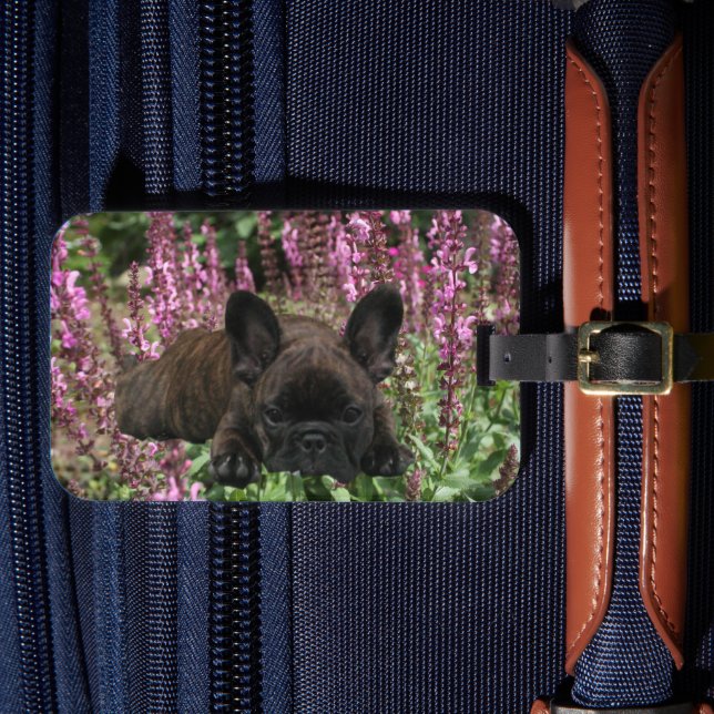 French Bulldog Heart French Bulldog Luggage Tag (Front Insitu 4)