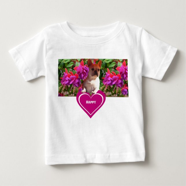 French Bulldog Heart French Bulldog Mother Baby T-Shirt (Front)