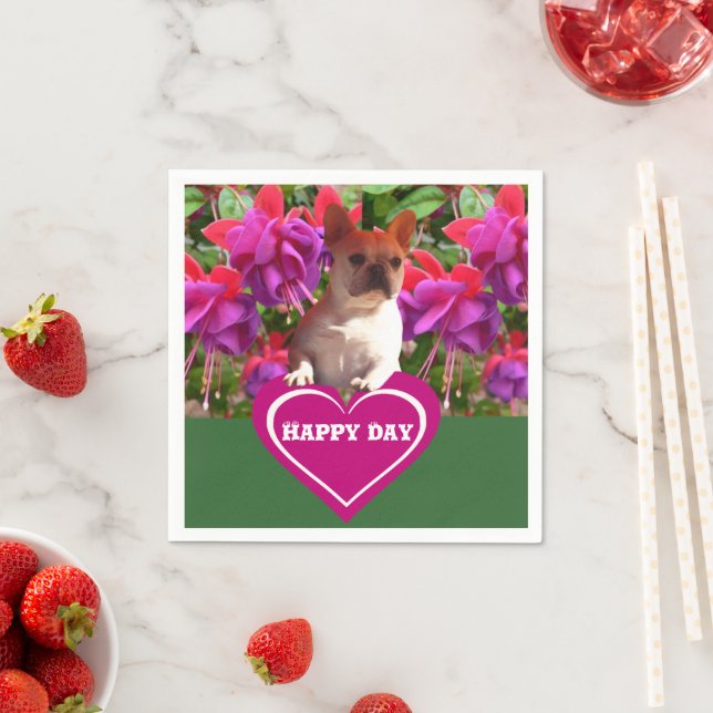 French Bulldog Heart French Bulldog Mother Napkin (Insitu)