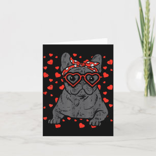 French Bulldog Heart Gles Valentine Day Frenchie D Card