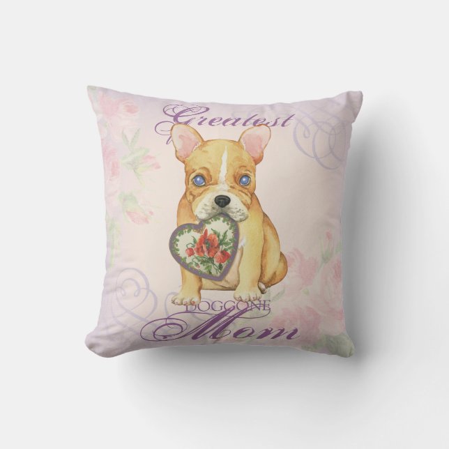 French Bulldog Heart Mum Cushion (Front)
