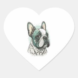 French bulldog heart sticker