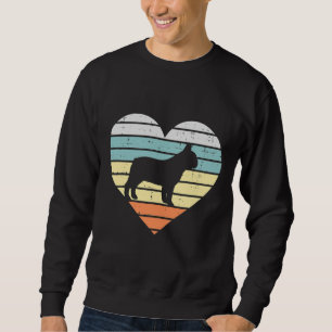 French Bulldog Heart Sunset Retro Frenchie Dog Lov Sweatshirt