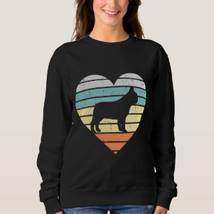 French Bulldog Heart Sunset Retro Frenchie Dog Lov Sweatshirt