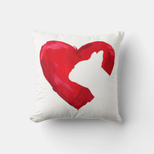 French Bulldog Heart Valentines Day Dog Lover Cushion