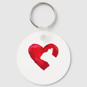 French Bulldog Heart Valentines Day Dog Lover Key Ring