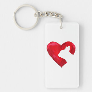 French Bulldog Heart Valentines Day Dog Lover Key Ring