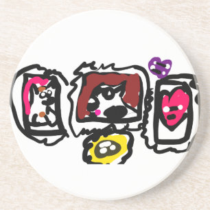 French bulldog hearts coaster