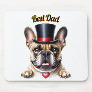 French Bulldog Herz Vatertag Bulldogge Mouse Pad