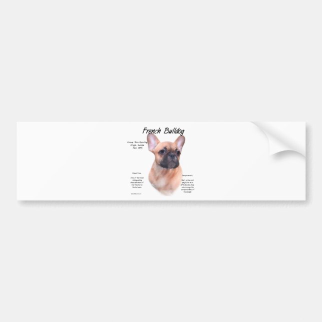 French Bulldog History Design Bumper Sticker (Front)