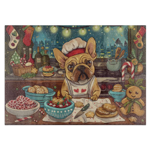 French Bulldog Holiday Baking: Festive Christmas Cutting Board