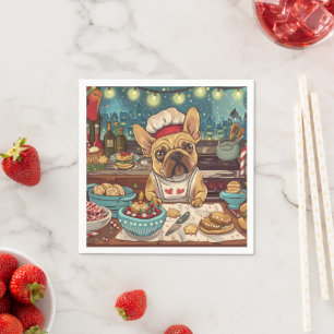 French Bulldog Holiday Baking: Festive Christmas Napkin