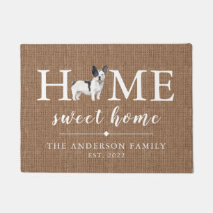 French bulldog Home Sweet HomeDoormat Doormat