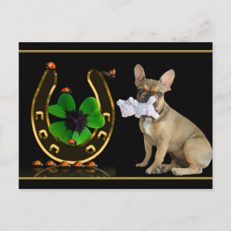 French Bulldog Horseshoe French Bulldog Postcard