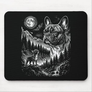 French bulldog howling to the moon vintage funny mouse pad