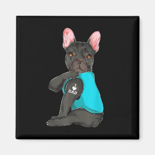 French Bulldog I Love Dad Tattoo Apparel, Dog Dad  Magnet
