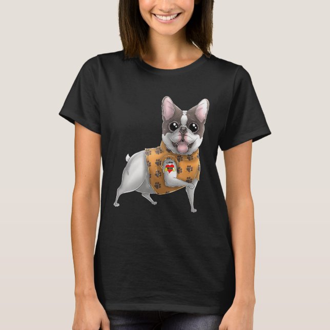 French Bulldog I Love Mum Tattoo Dog Mother's Day T-Shirt (Front)