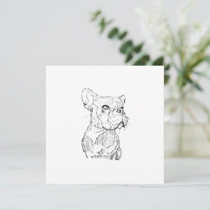 French Bulldog Illustration, Personalised Card