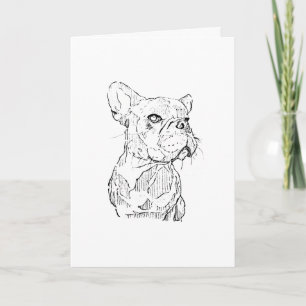French Bulldog Illustration, Personalised Card