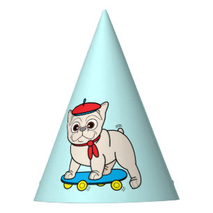 French Bulldog in a Skateboard Happy Birthday Party Hat