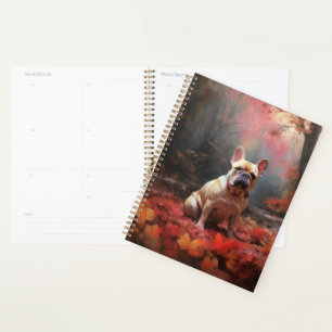 French Bulldog in Autumn Leaves Fall Inspire Planner