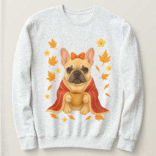 French Bulldog in Blanket Drinking Coffee Cosy Sweatshirt