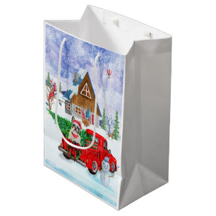 French Bulldog In Christmas Delivery Truck Snow Medium Gift Bag