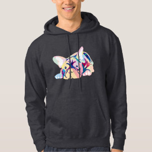 French bulldog in colors hoodie