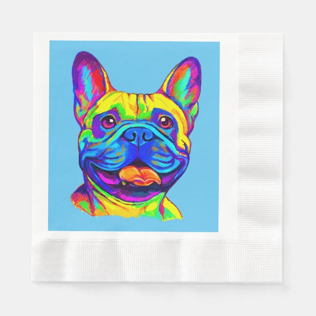French Bulldog in Colour Napkin (Front)