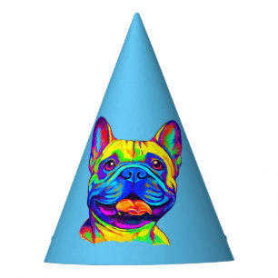 French Bulldog in Colours Birthday Party Hat